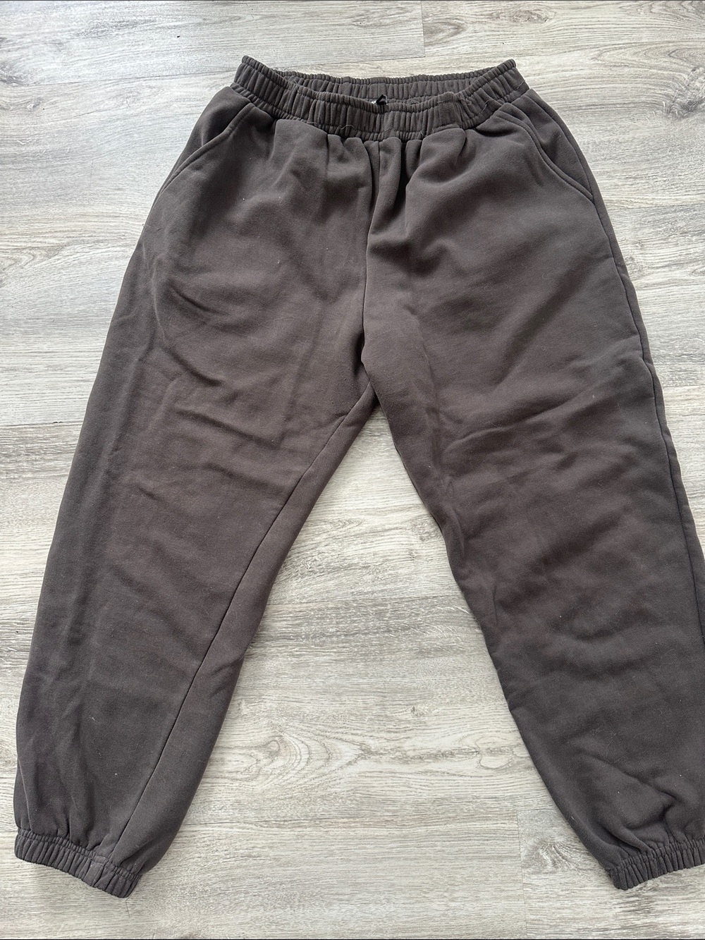 Men's Dark Brown Fleece Jogger Pants - Comfortable Casual Wear